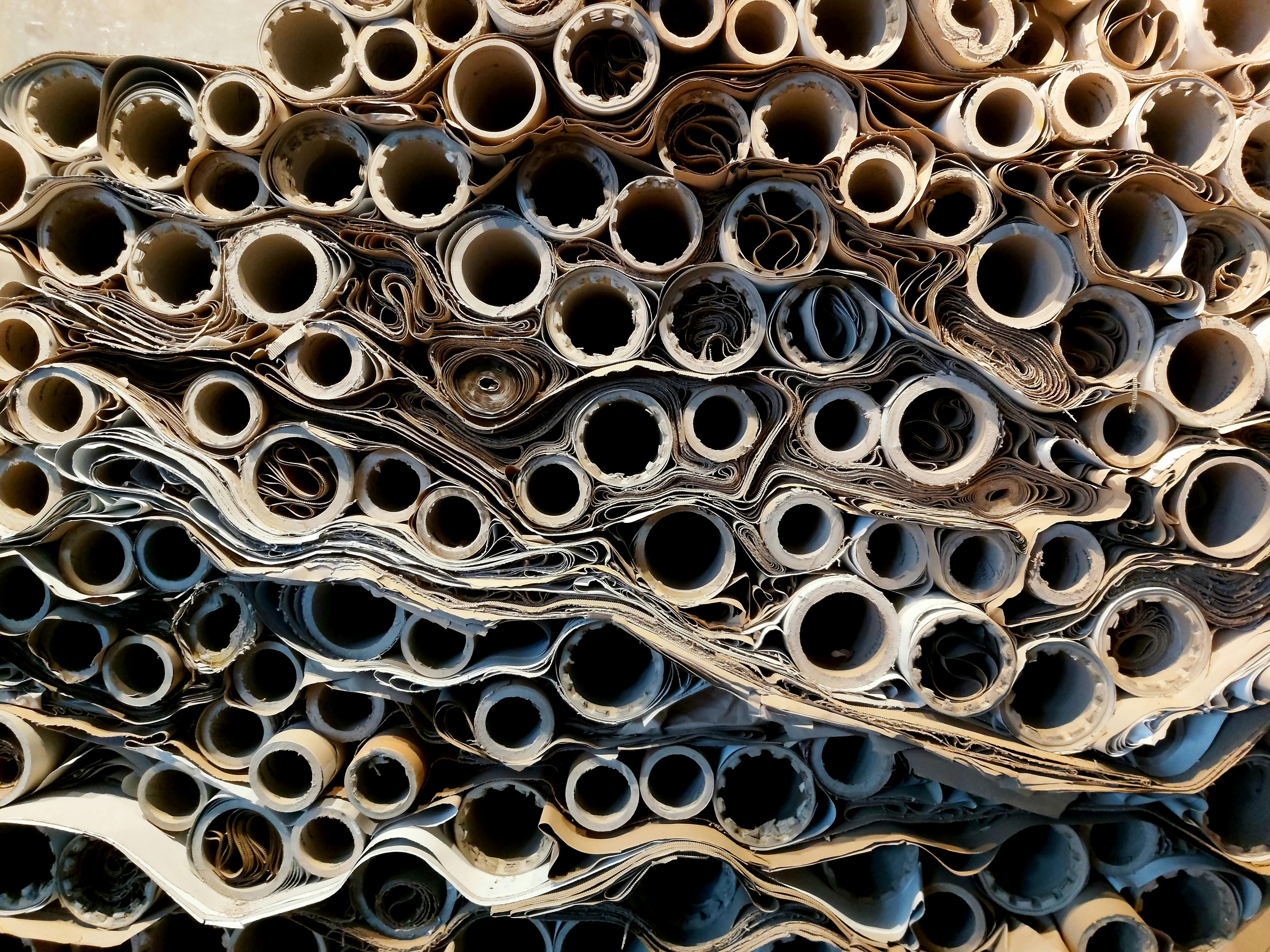 Industrial paper rolls and pulp