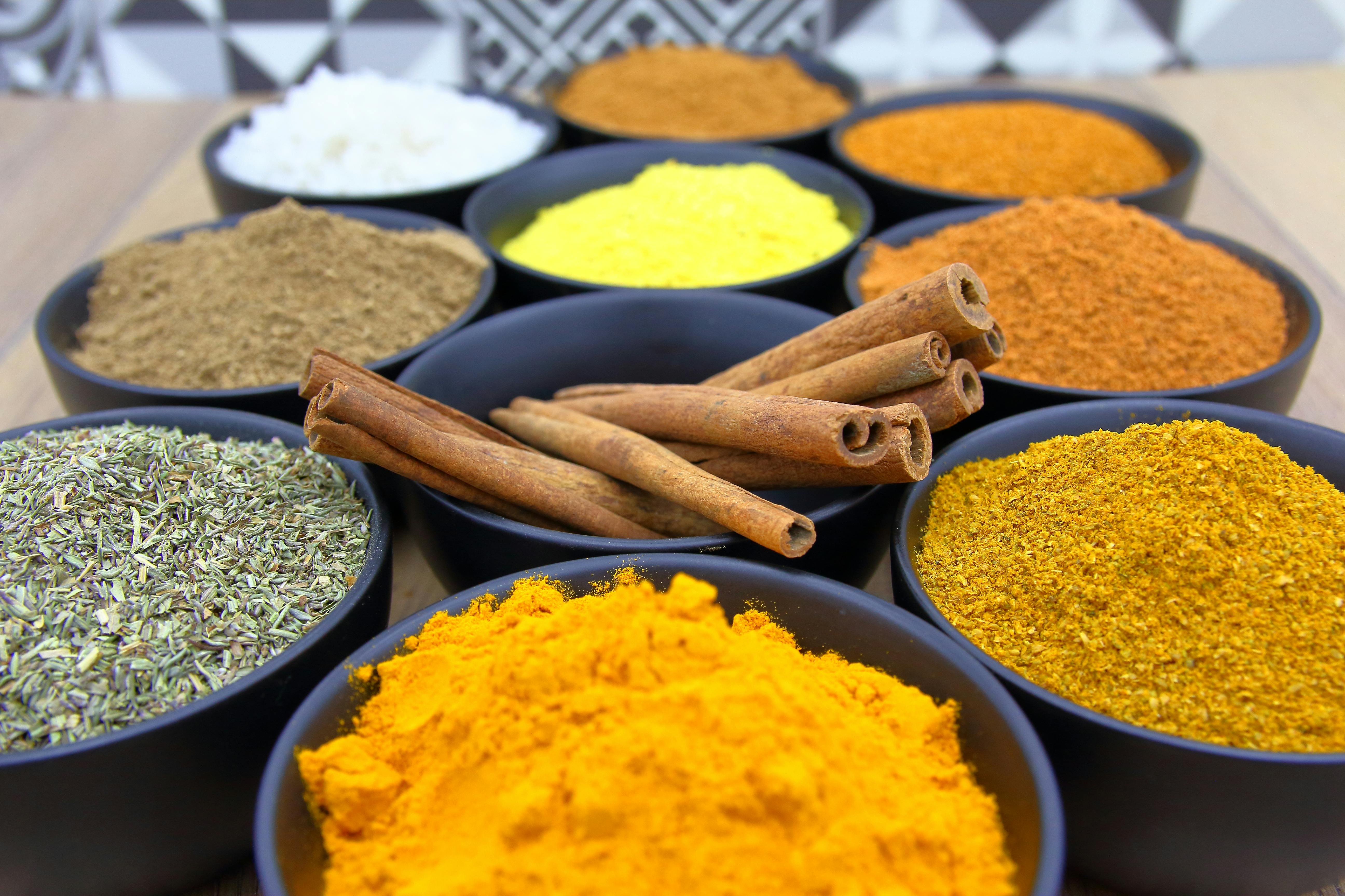 Colorful Indonesian spices and seasonings